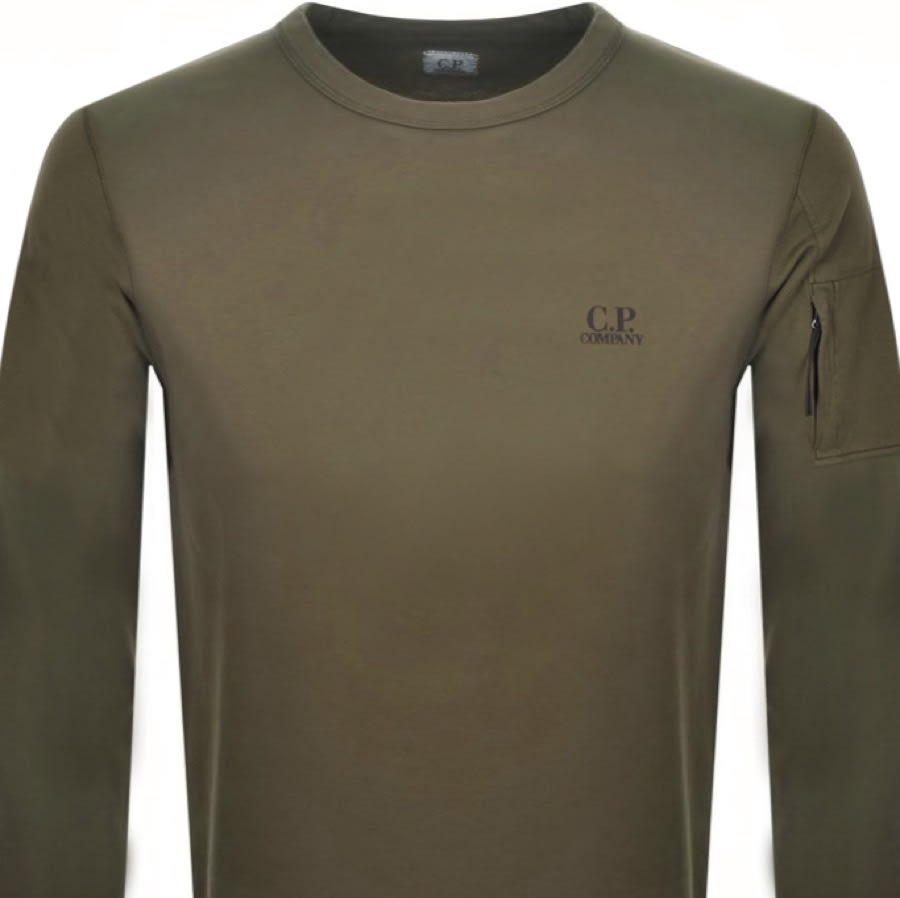 Alternative Image for ProductCP Company Crew Neck Logo Sweatshirt Green2